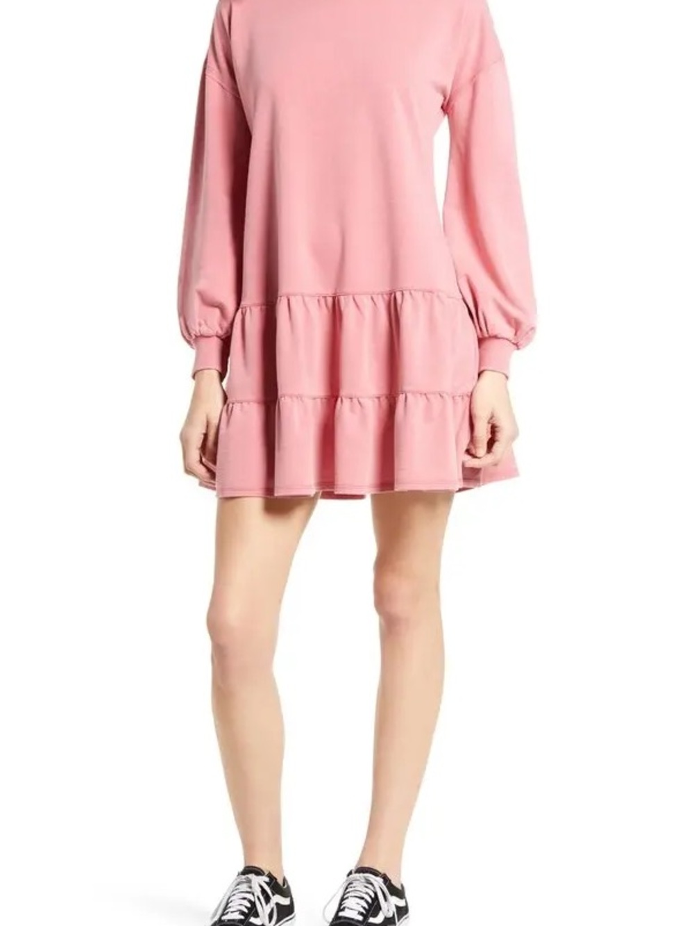 Nordstrom BP Drop Waist Long Sleeve Babydoll Sweatshirt Dress - Picture 5 of 5